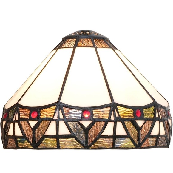 wecrejoni Other - Wecrejoni 8 Inch Tiffany Stained Glass Lamp Shade Empire Multicolor LED Open Box